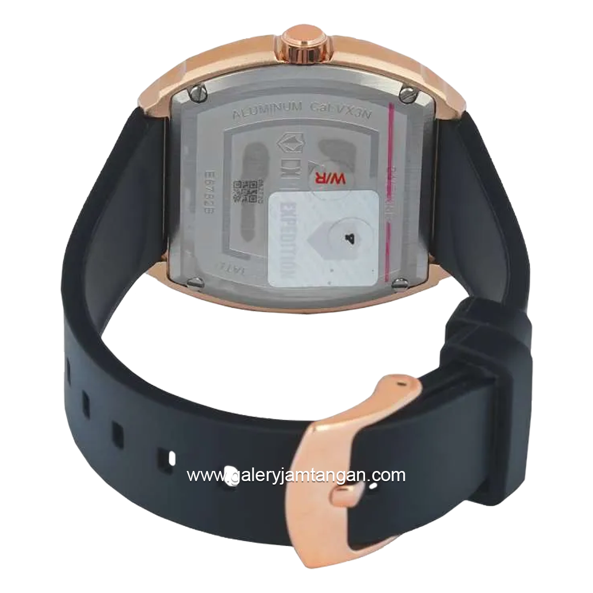EXPEDITION E 6782 B Black Ring Gold Rubber Strap