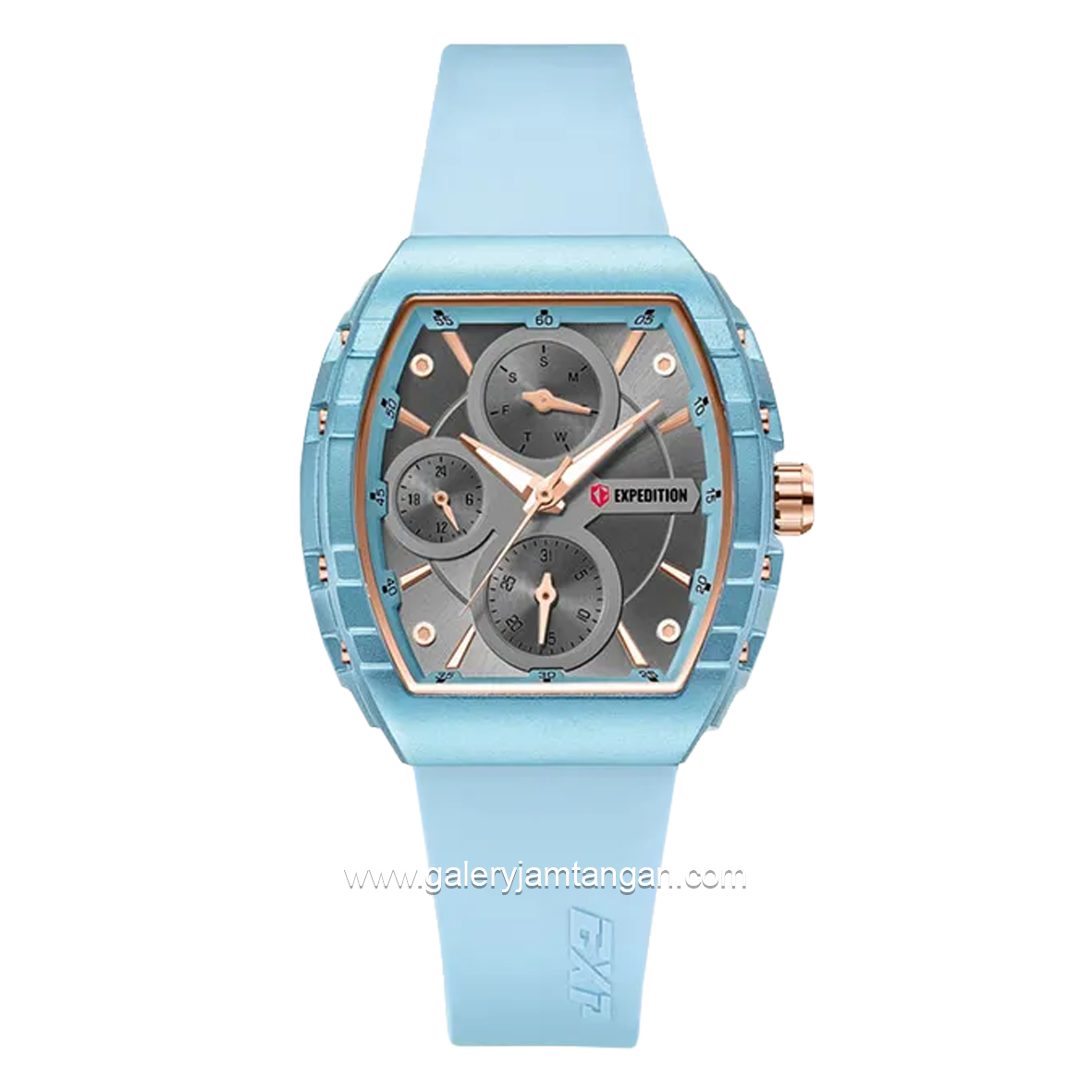 EXPEDITION E 6782 B Blue Dial Grey Rubber Strap