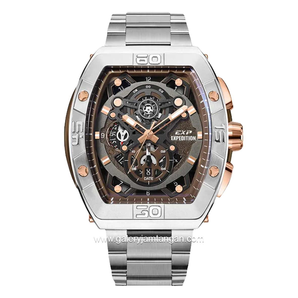 EXPEDITION E 6800 MC Chronograph Silver Crown Rosegold Stainless Steel