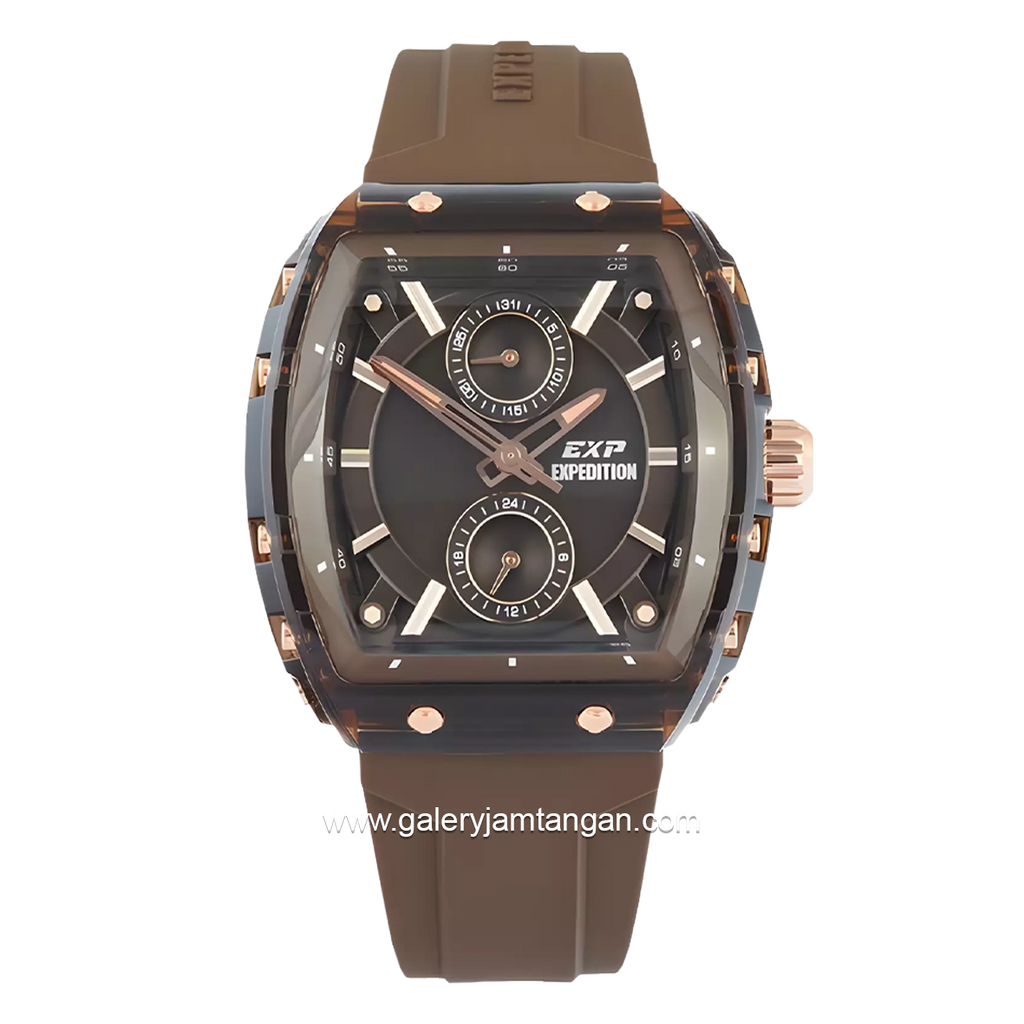 EXPEDITION E 6814 M Men Watches Brown Rubber Strap – Galery Jam Tangan