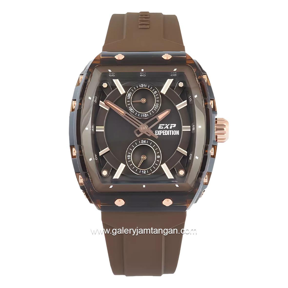 EXPEDITION E 6814 M Men Watches Brown Rubber Strap