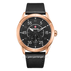 EXPEDITION E 6832 M Chronograph Black Rosegold Leather Strap