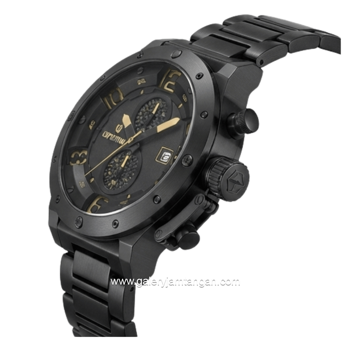 EXPEDITION E 6381 MCBIPBAIVBO1 Chronograph Black Jarum Yellow Stainless Steel Strap