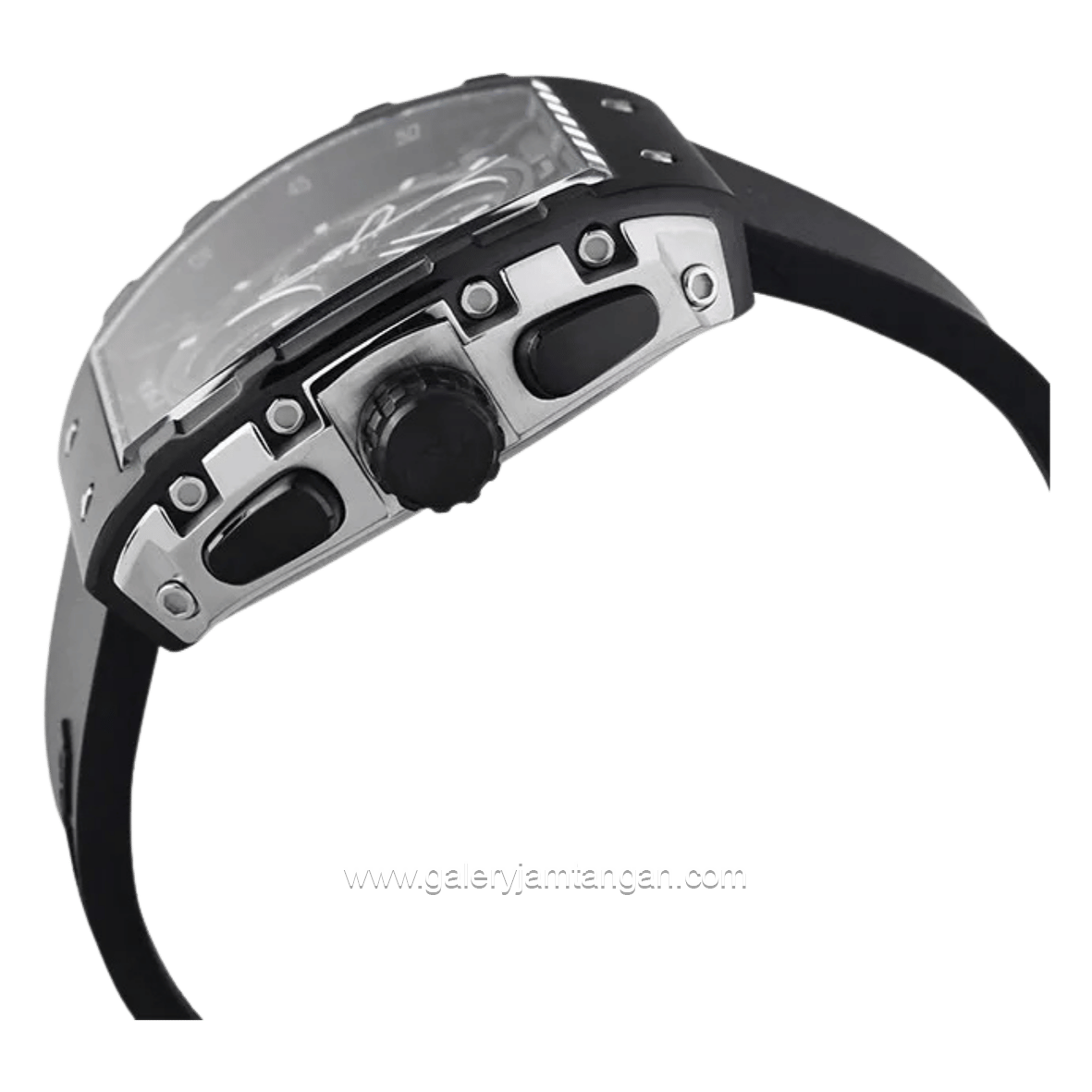 Expedition E 6782 MC RTBBASL Black Silver Rubber Strap