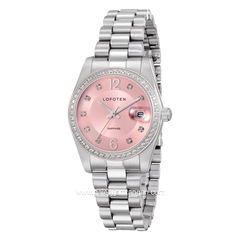 LOFOTEN F-2323L Silver Dial Pink Sapphire Glass Stainless Steel Strap