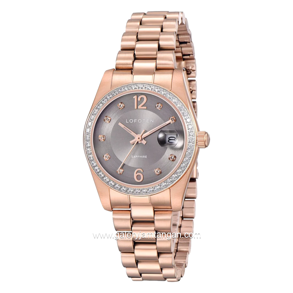 LOFOTEN F-2323L Rosegold Sapphire Glass Stainless Steel Strap