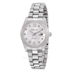 LOFOTEN F-2323L Silver Sapphire Glass Stainless Steel Strap