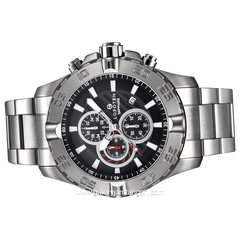 LOFOTEN F-6512MC Chronograph Silver Dial Black Stainless Steel