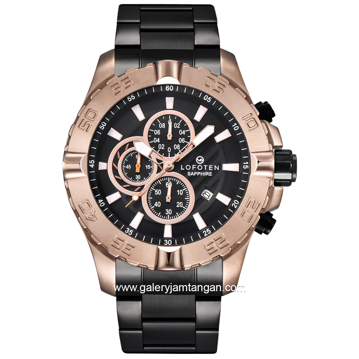 LOFOTEN F-6512MC Chronograph Black Rosegold Stainless Steel