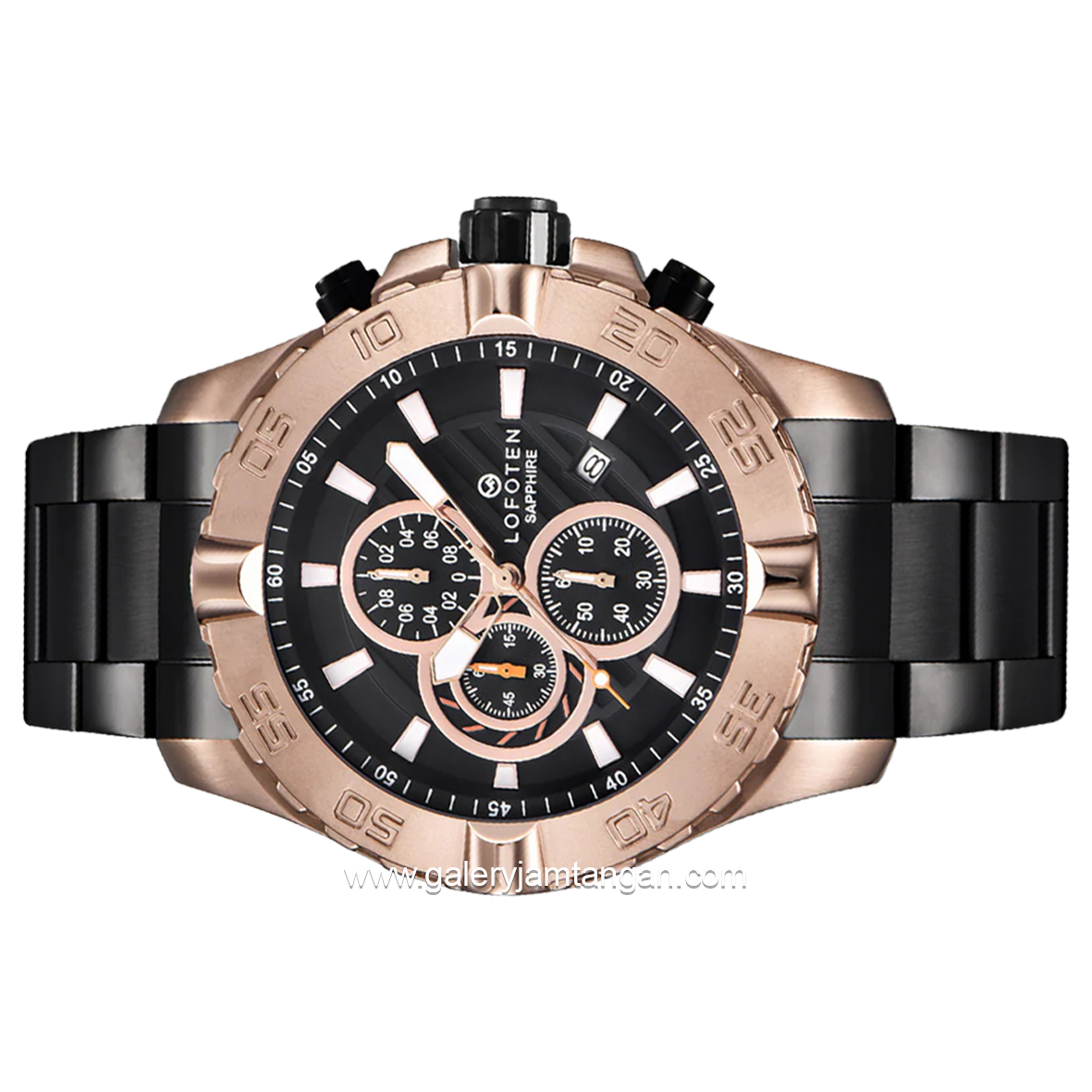 LOFOTEN F-6512MC Chronograph Black Rosegold Stainless Steel