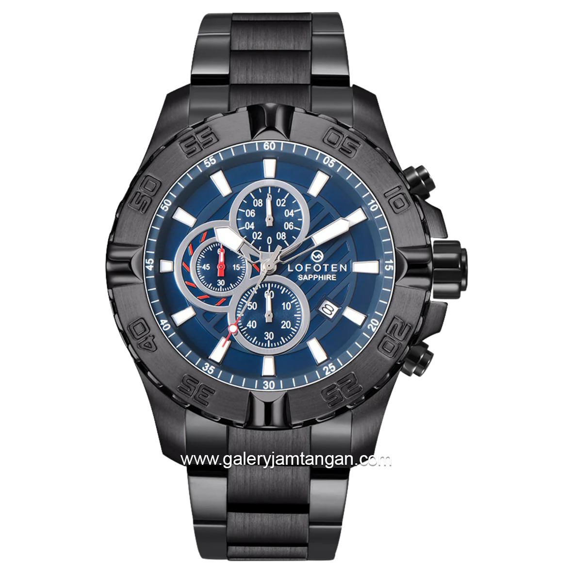 LOFOTEN F-6512MC Chronograph Black Dial Blue Stainless Steel