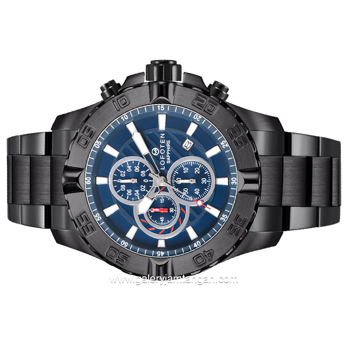 LOFOTEN F-6512MC Chronograph Black Dial Blue Stainless Steel