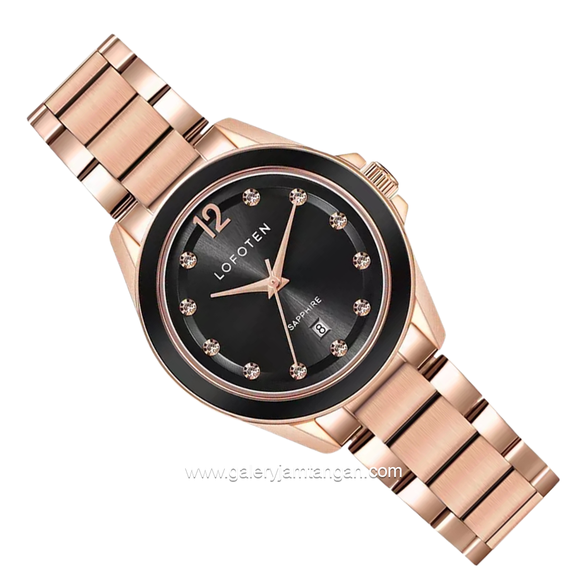 LOFOTEN F-2324L Rosegold Dial Black Stainless Steel