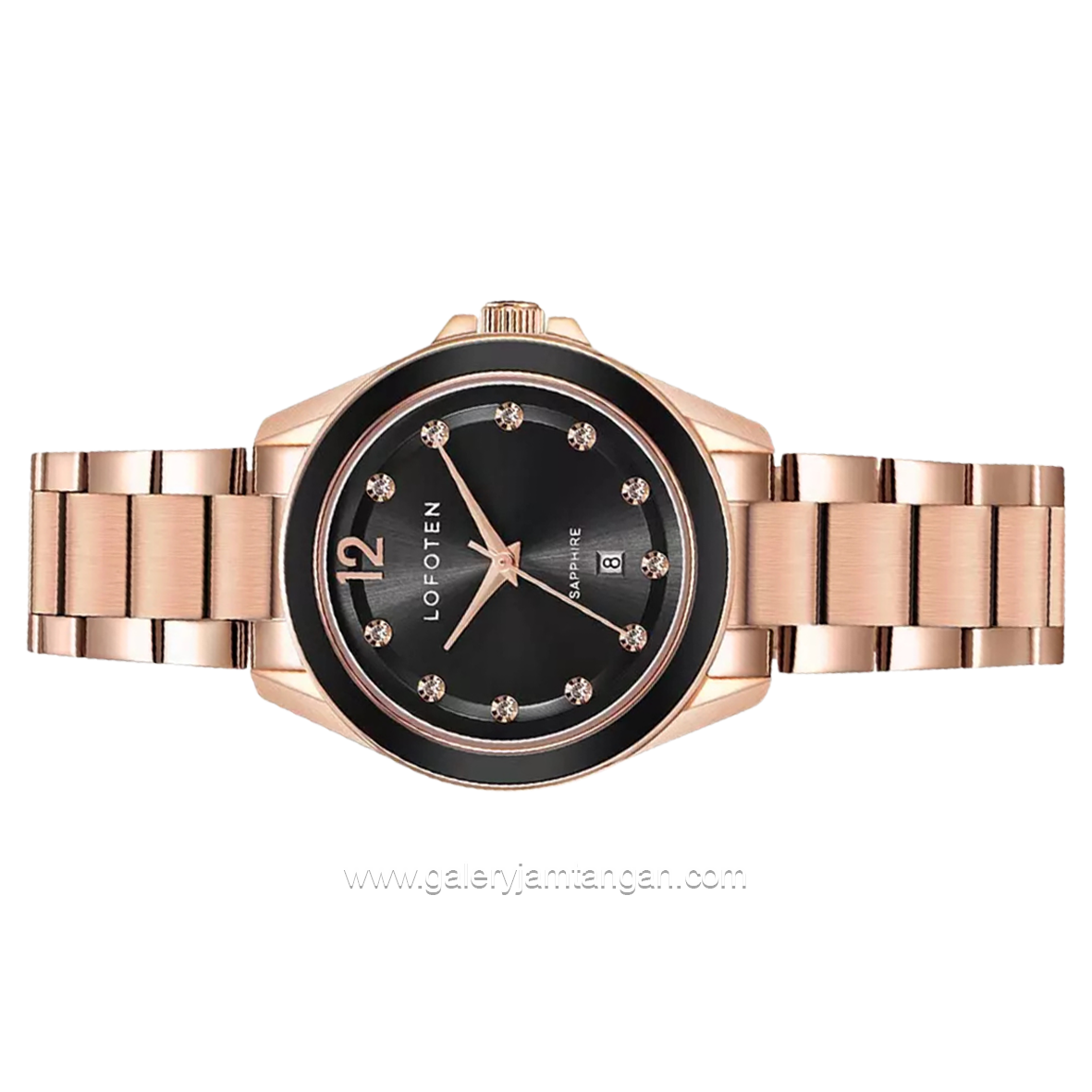 LOFOTEN F-2324L Rosegold Dial Black Stainless Steel