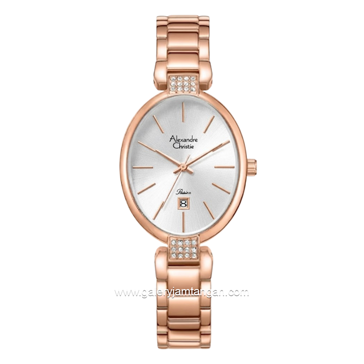 Alexandre Christie Passion AC 2C21 LDBRGSL Silver Dial Rose Gold Stainless Steel Strap