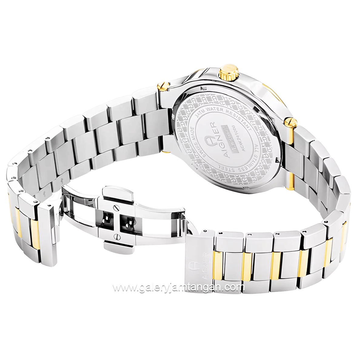 AIGNER TAVIANO 2 AGW.241008 Silver Gold Dial White Watch Swiss Made