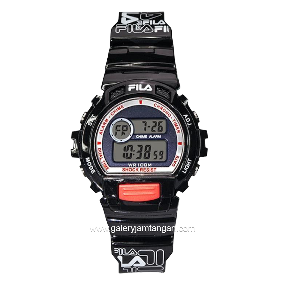 FILA 38-191-005 Digital Full Black Resin Strap