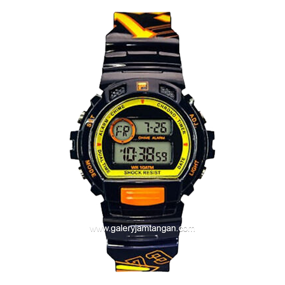 FILA 38-191-103 Digital Black Yellow Resin Strap