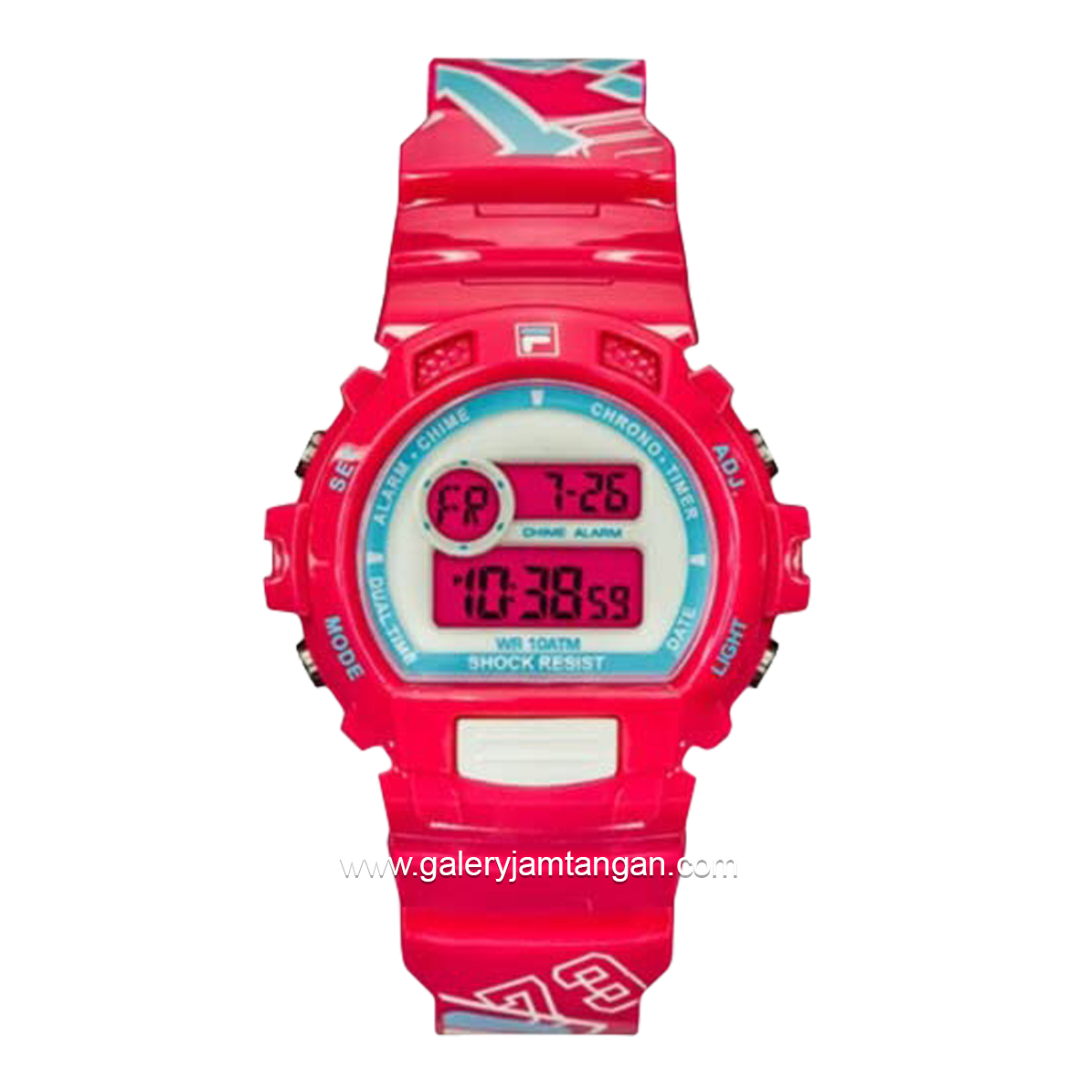 FILA 38-191-104 Digital Pink Dial White Resin Strap