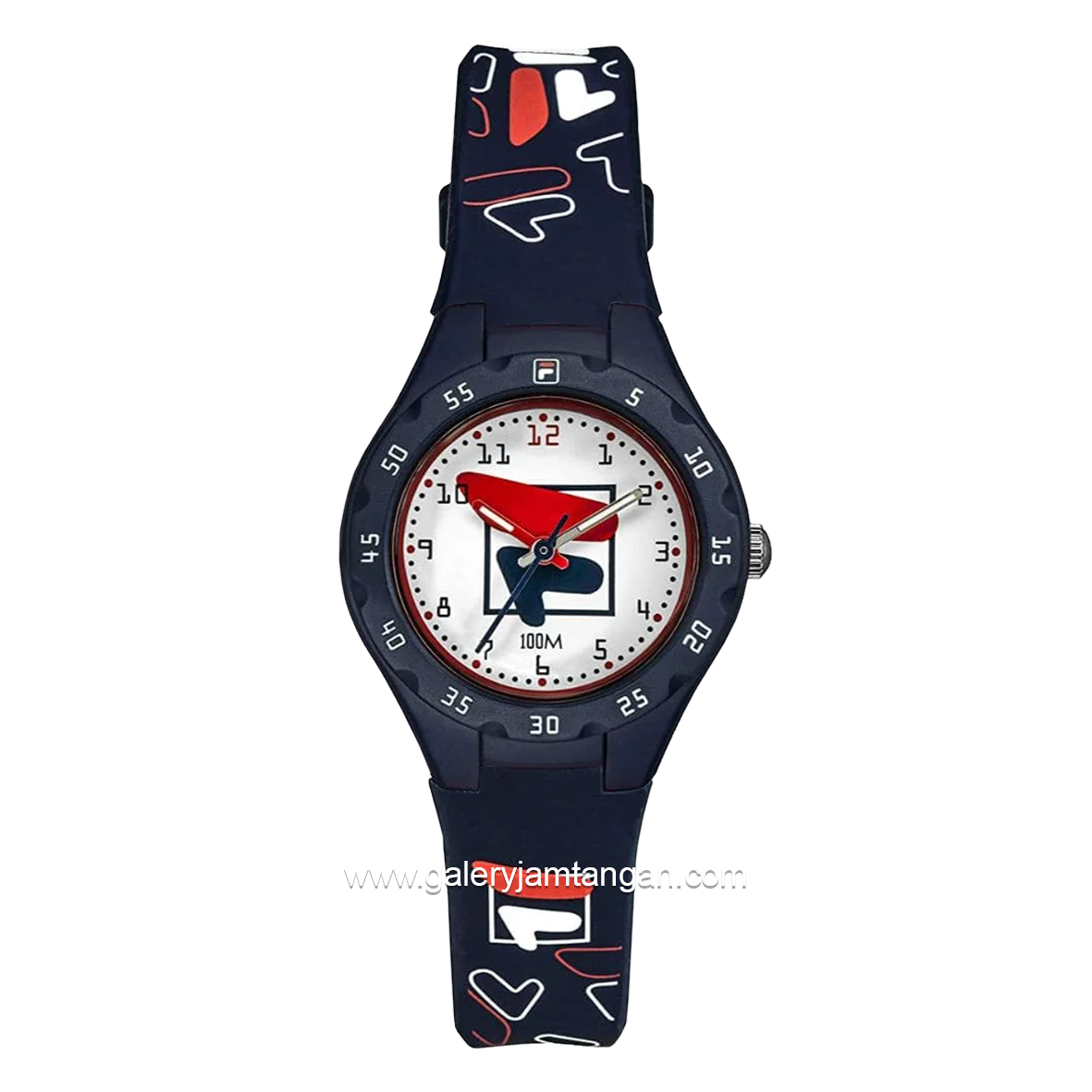 FILA 38-204-001 Navy Dial White Rubber Strap