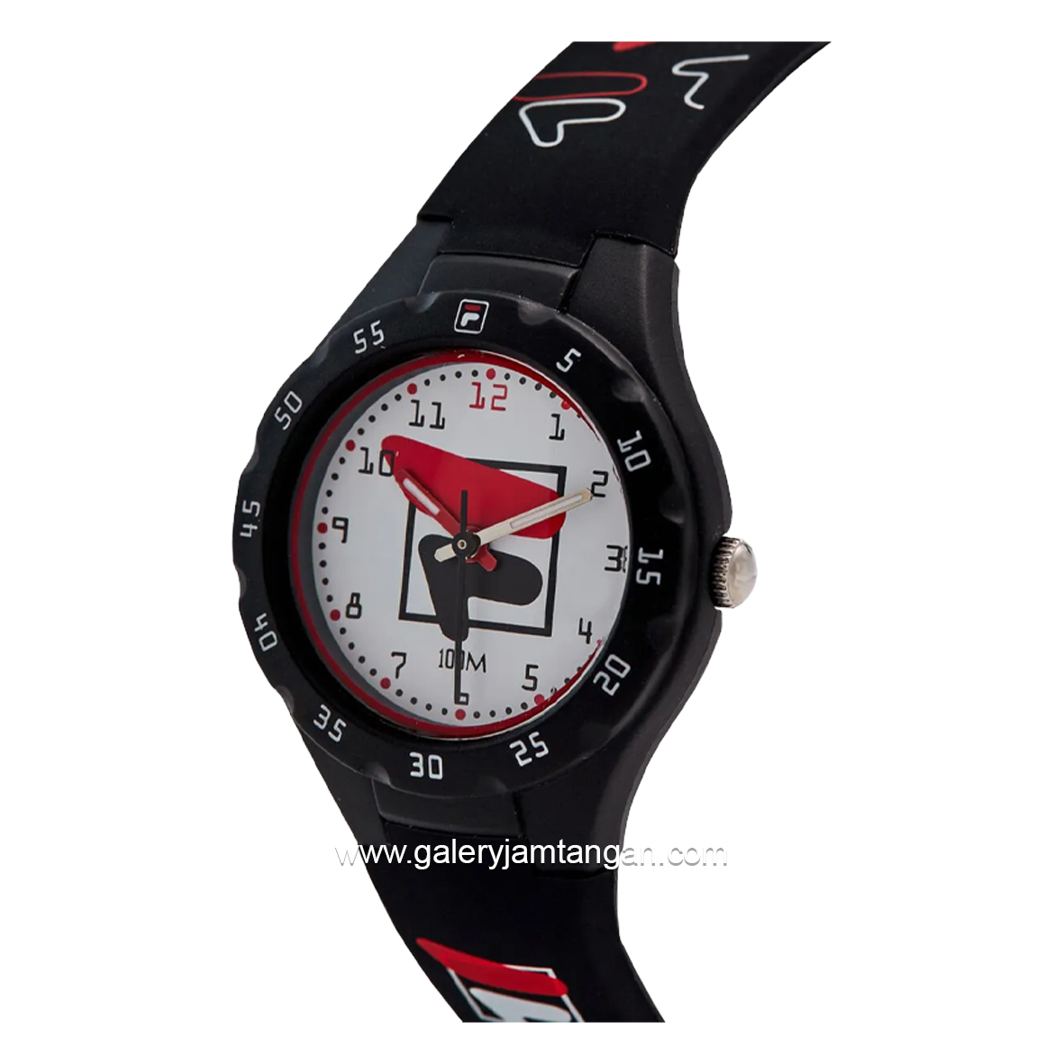 FILA 38-204-002 Black Dial White Rubber Strap