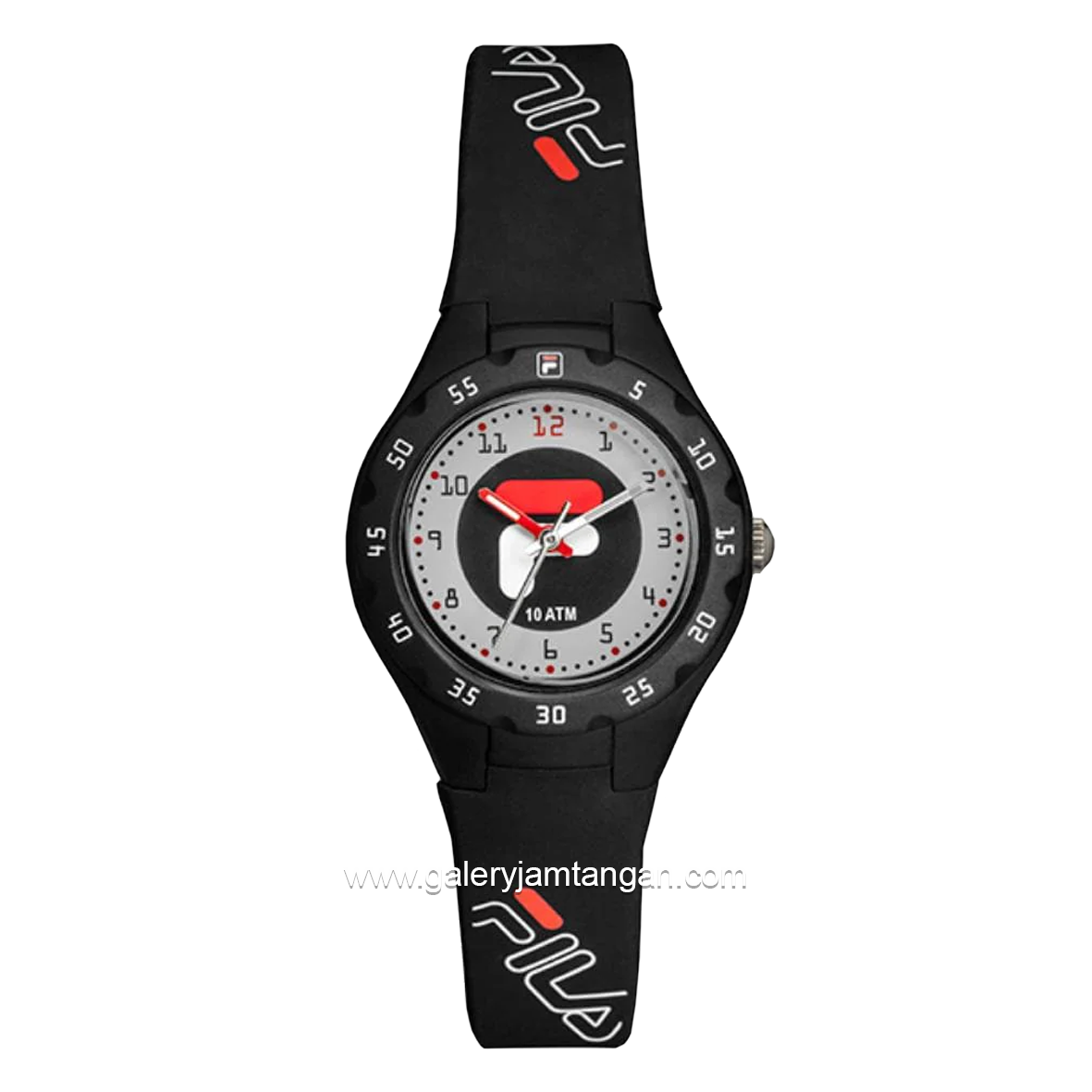 FILA 38-204-104 Black Dial White Rubber Strap