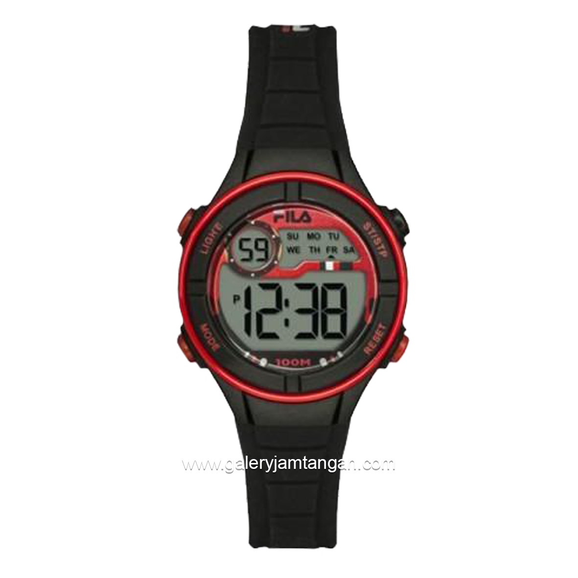 FILA 38-205-001 Digital Black Red Silicone Strap