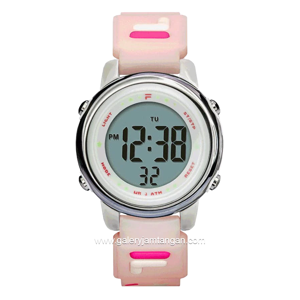 FILA 38-218-003 Digital Pink Silver Silicone Strap