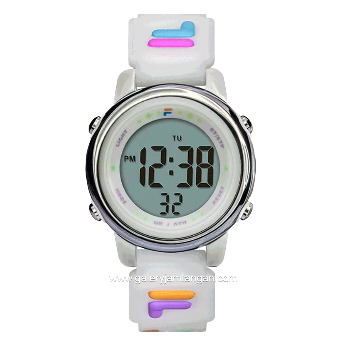 FILA 38-218-005 Digital White Silver Silicone Strap