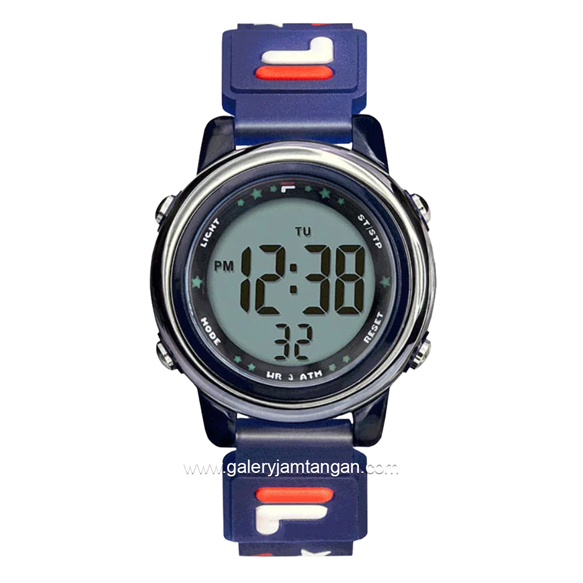 FILA 38-218-006 Digital Navy Silver Silicone Strap