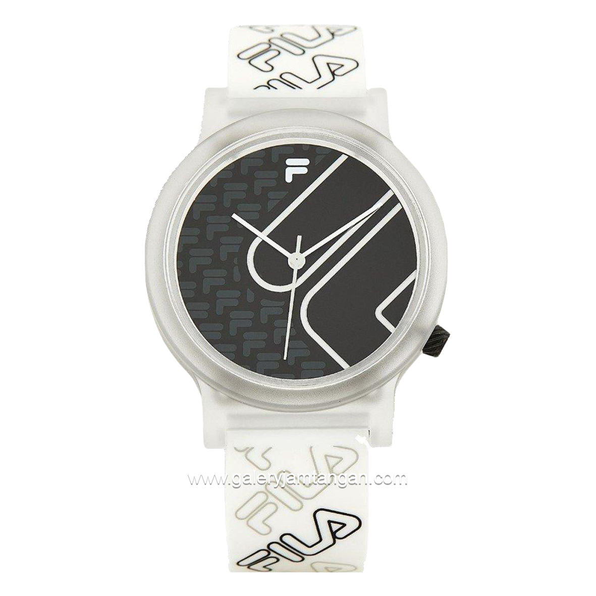 FILA 38-320-202 White Dial Black Silicone Strap