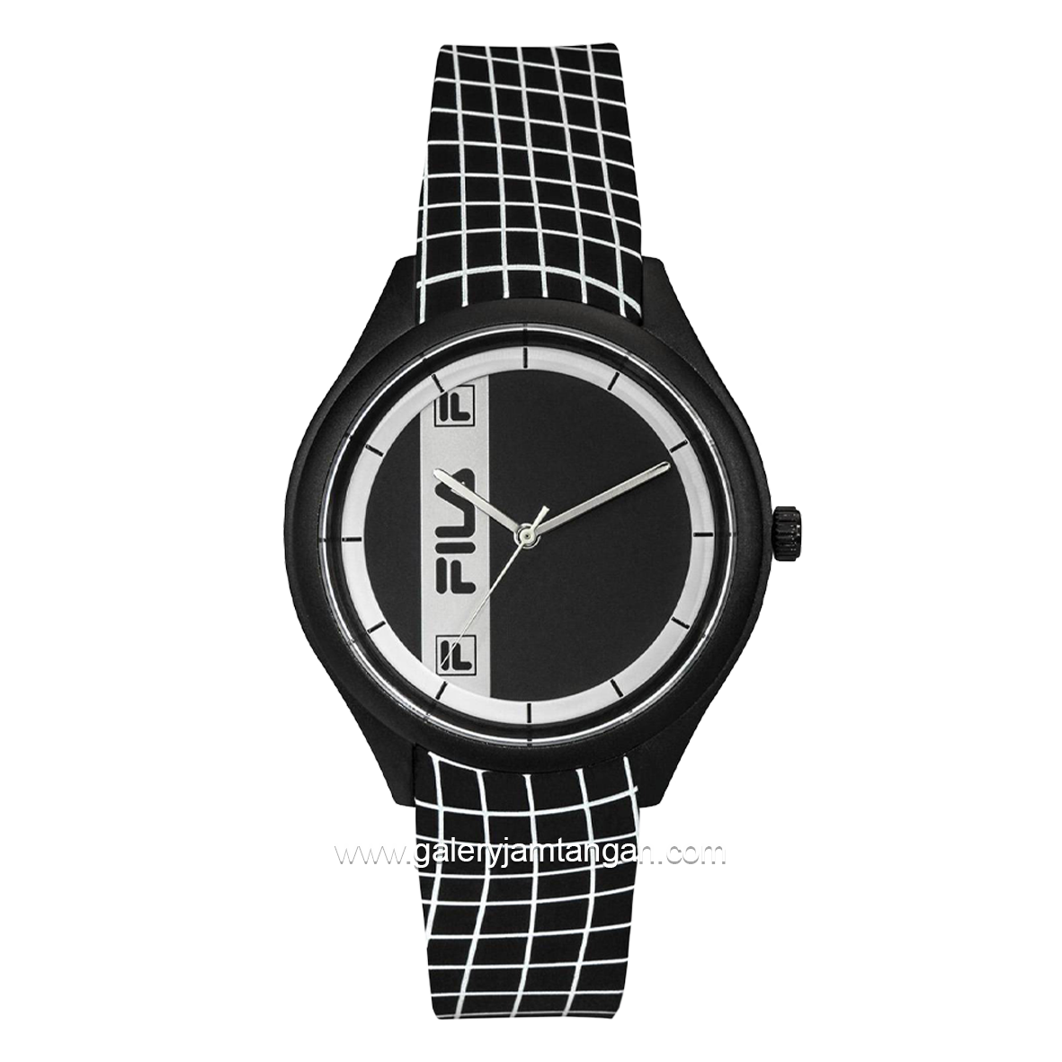 FILA 38-321-202 Black White Silicone Strap