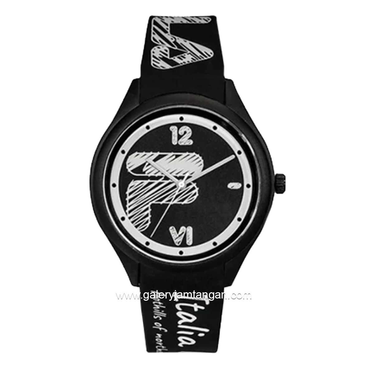 FILA 38-321-302 Black White Silicone Strap