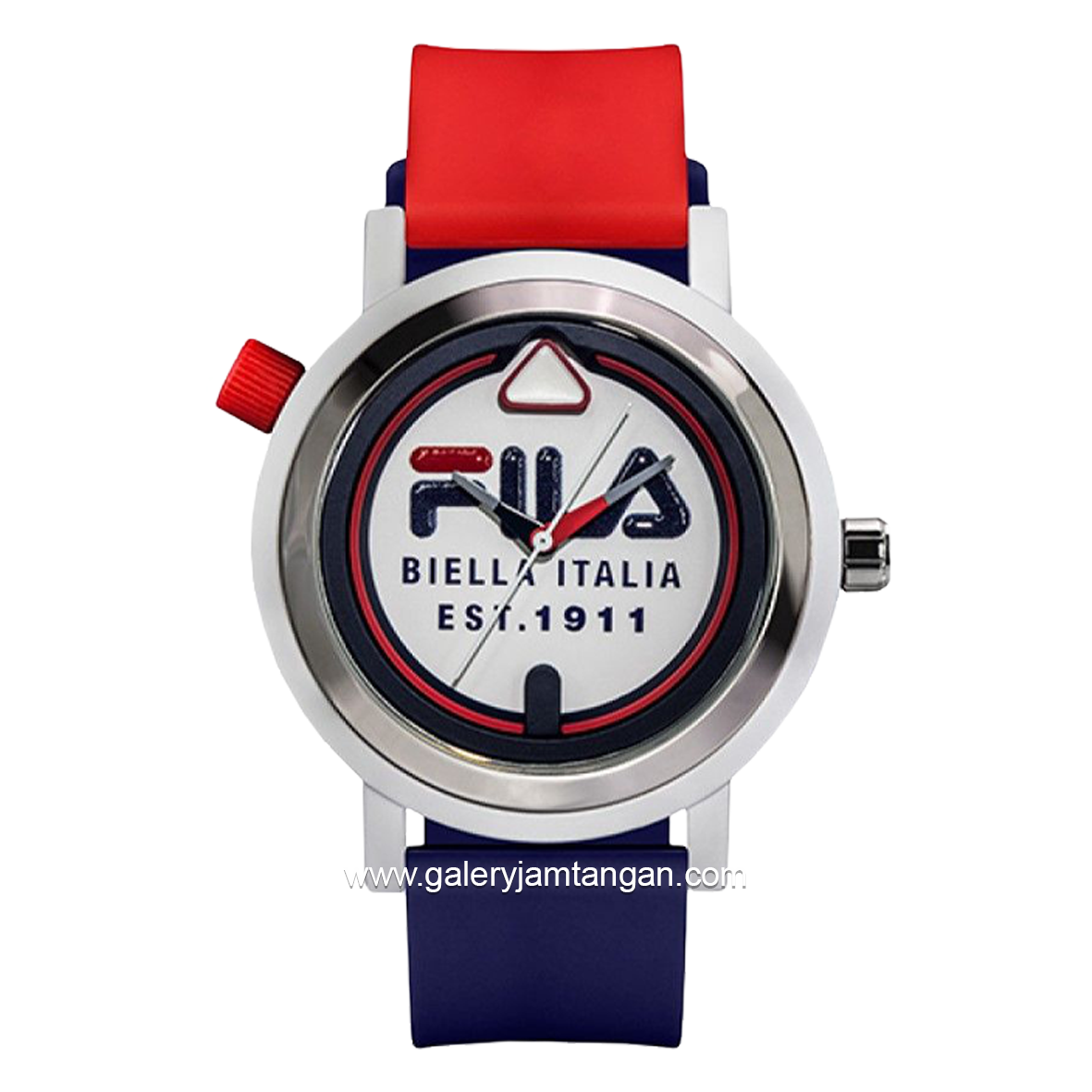 FILA 38-341-001 Red Blue Dial White Silicone Strap