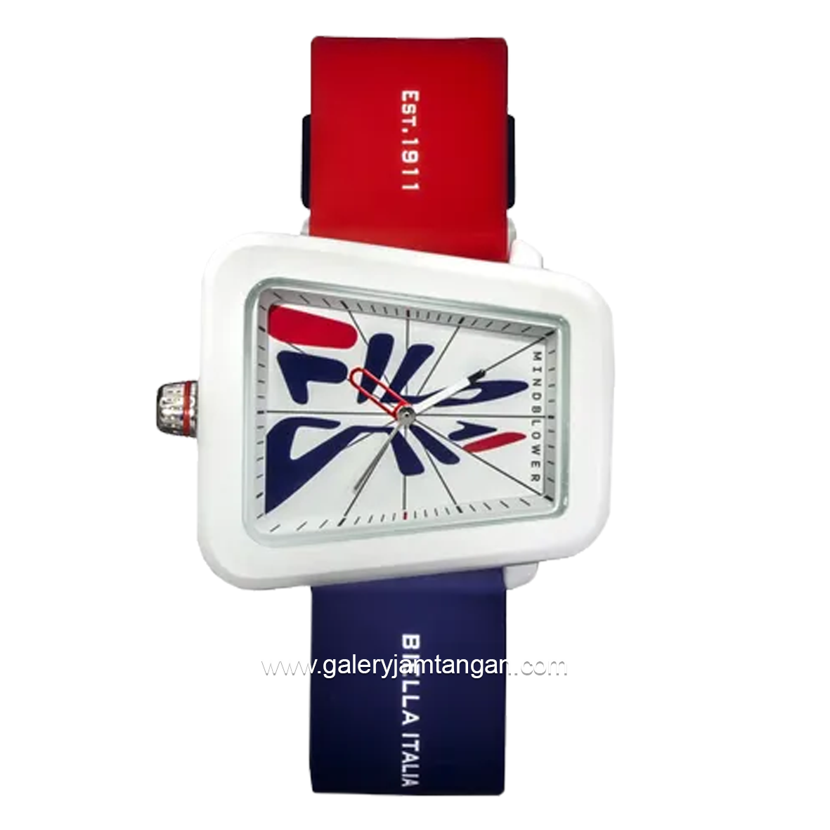 FILA 38-343-001 Red Blue Ring White Silicone Strap
