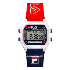 FILA 38-349-001 Digital Red Blue Ring White Rubber Strap