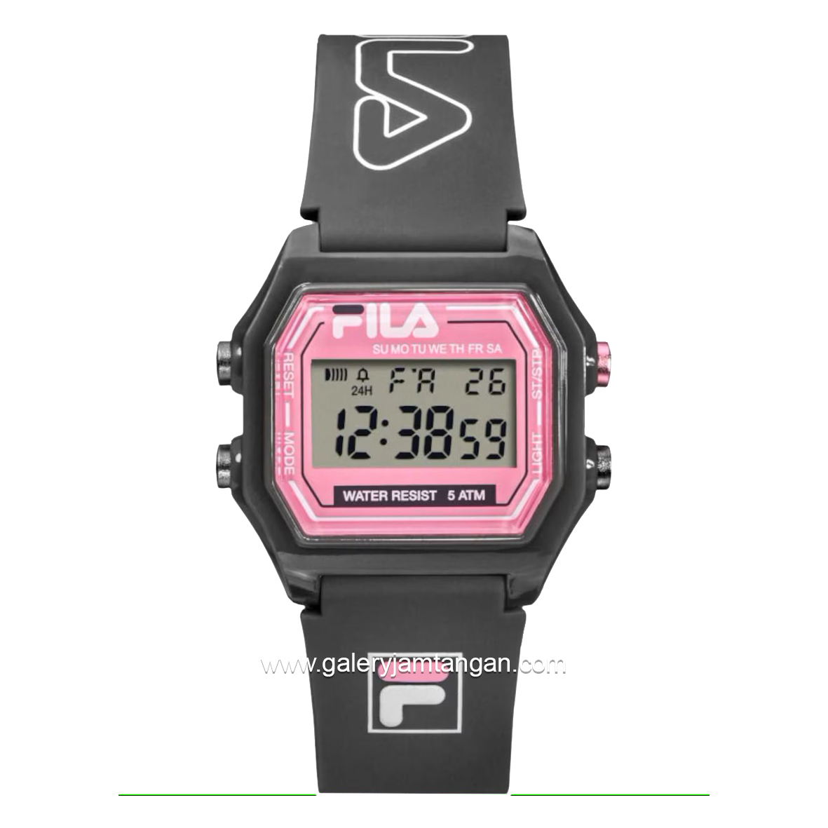 FILA 38-349-004 Grey Dial Pink Rubber Strap