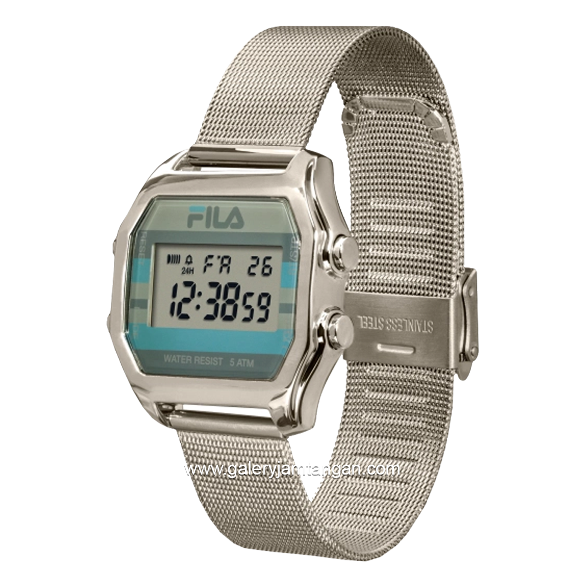 FILA 38-350-001 Digital Silver Stainless Steel Strap