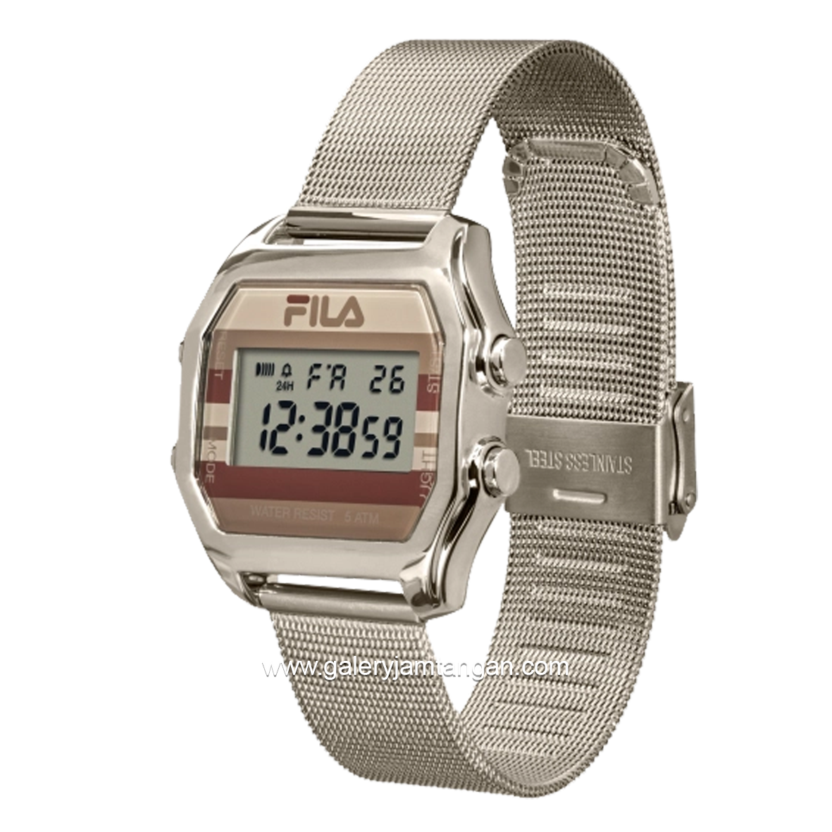 FILA 38-350-002 Digital Silver Stainless Steel Strap