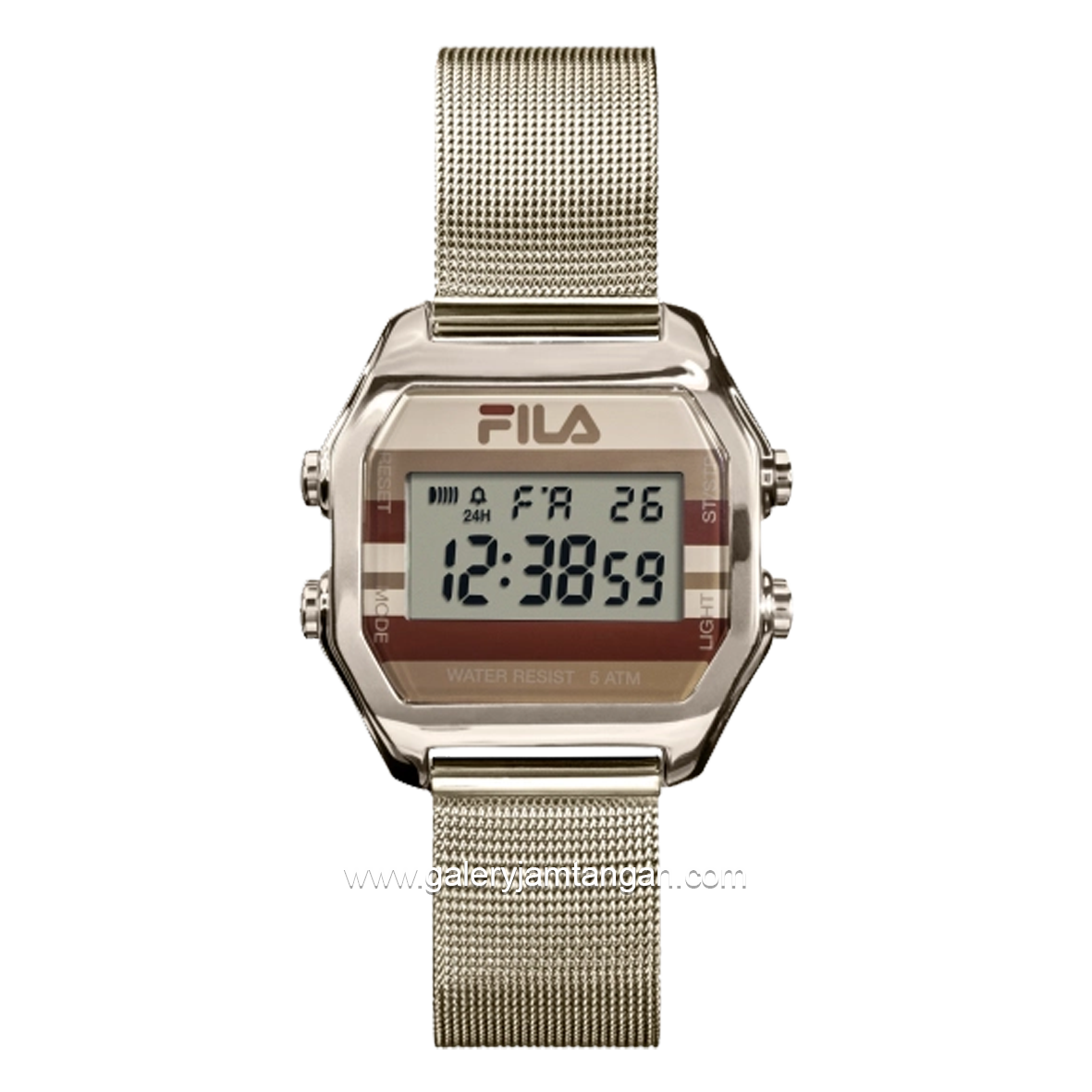 FILA 38-350-002 Digital Silver Stainless Steel Strap