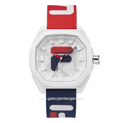 FILA 38-6105-002 Red Blue Dial White Silicone Strap