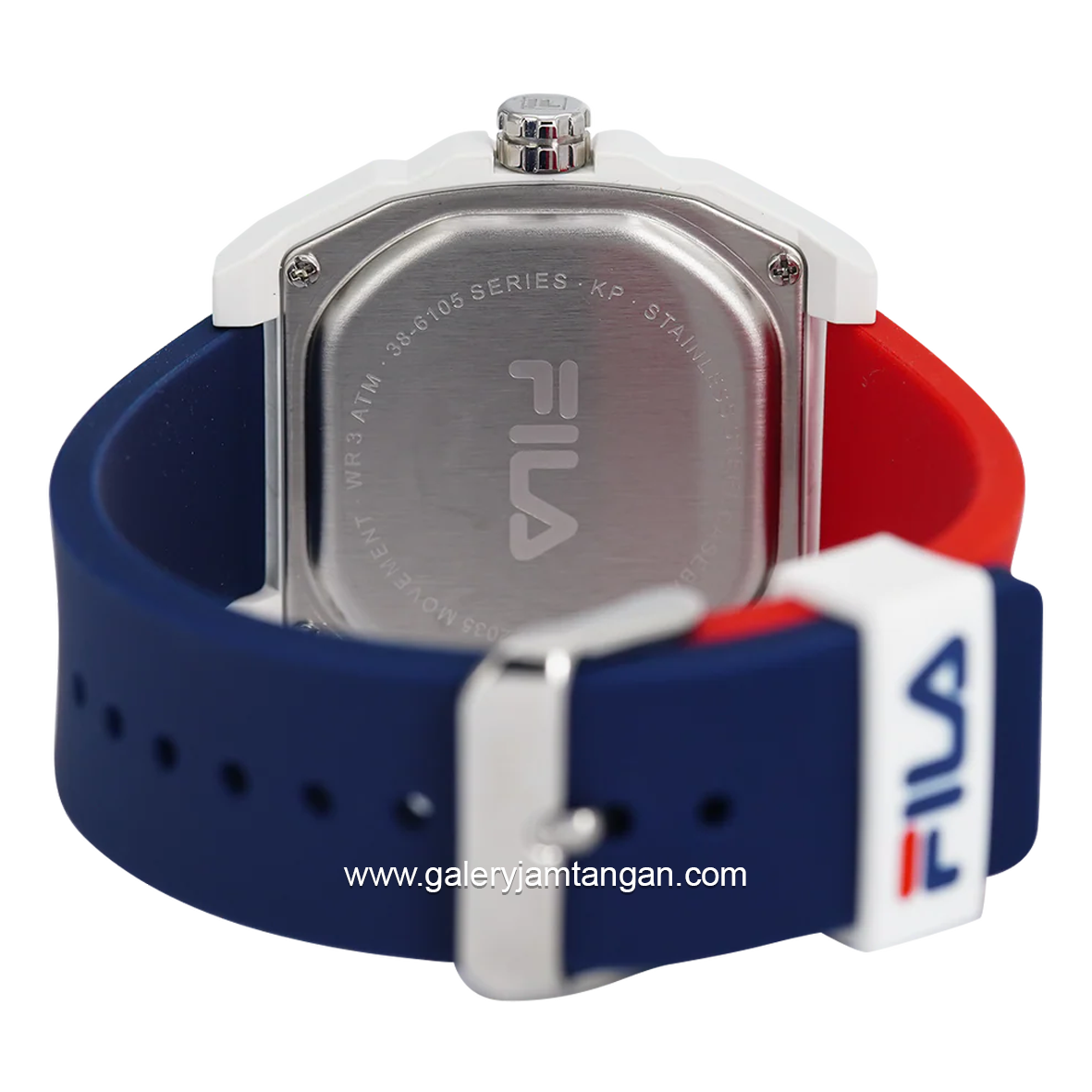 FILA 38-6105-002 Red Blue Dial White Silicone Strap