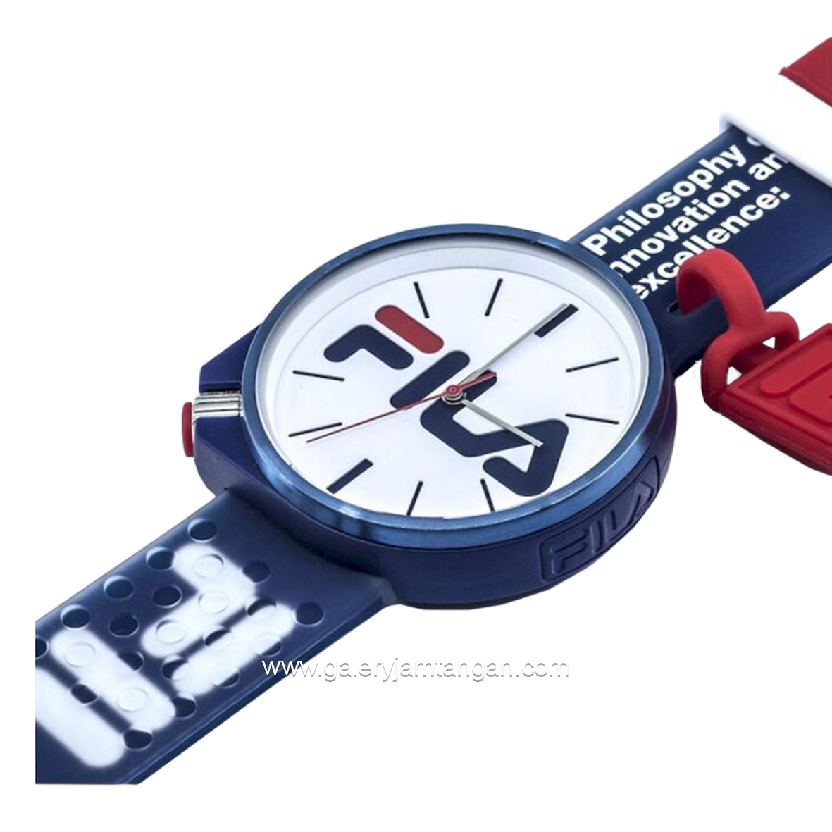 FILA 38-199-003 Unisex Blue Dial White Rubber Strap