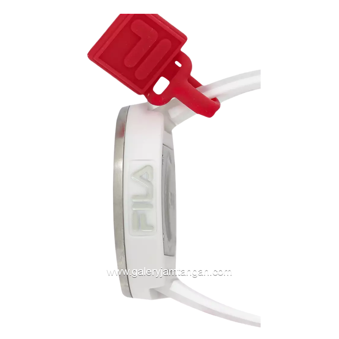FILA 38-199-004 White List Red Rubber Strap
