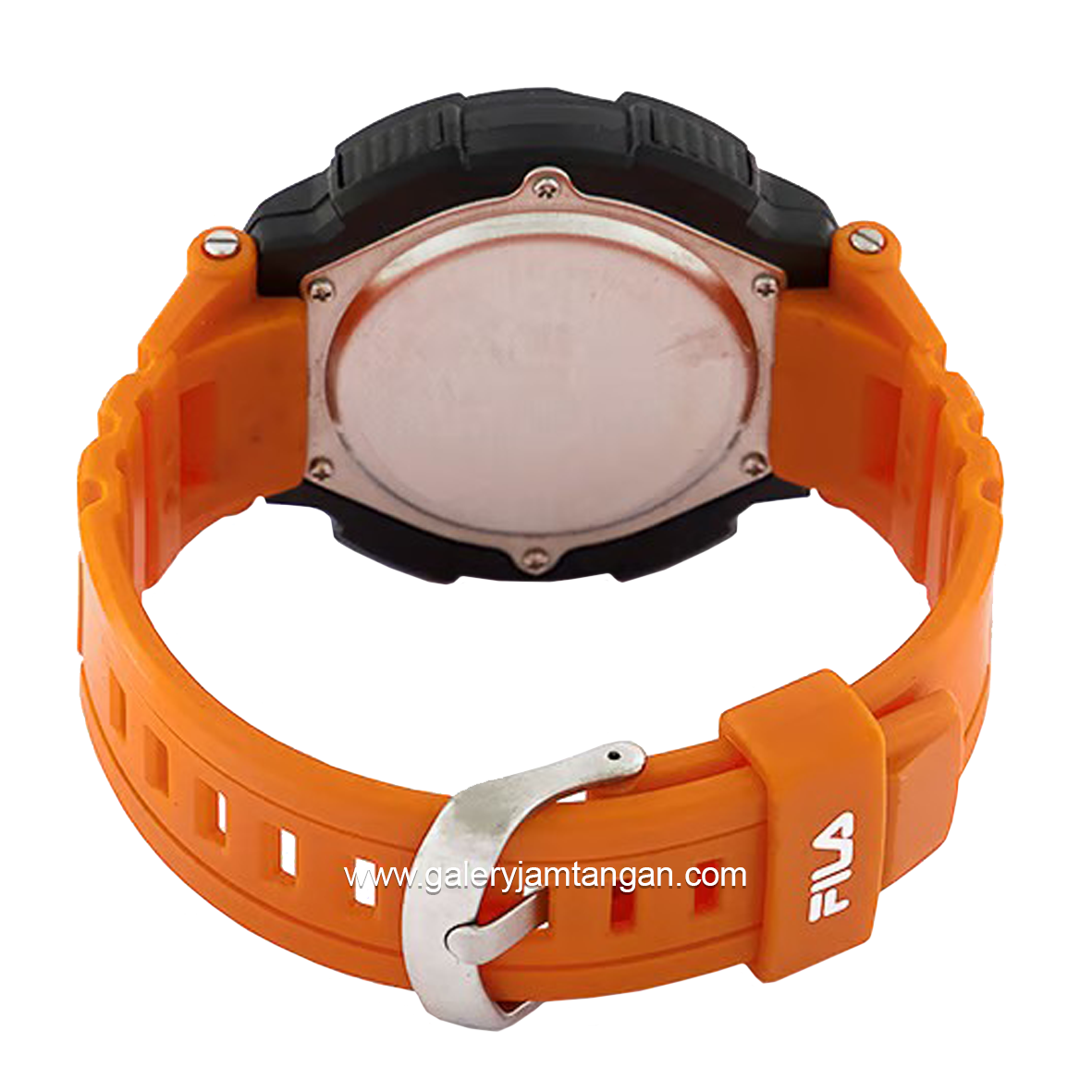 FILA 38-824-102 Orange Black Digital Rubber Strap