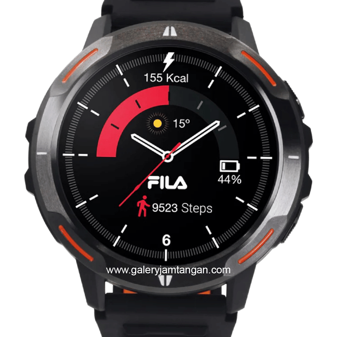 FILA SMARTWATCH SW/52 Combination Black Orange Silicone Strap