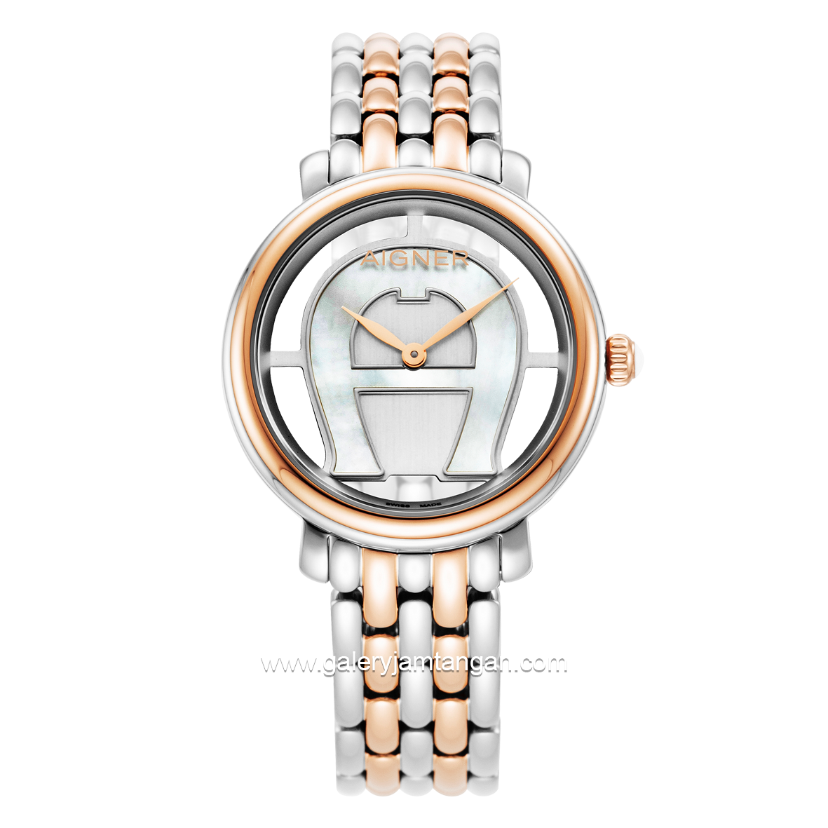 AIGNER FOLIGNO AGW.234001 Silver Rosegold Watch Swiss Made