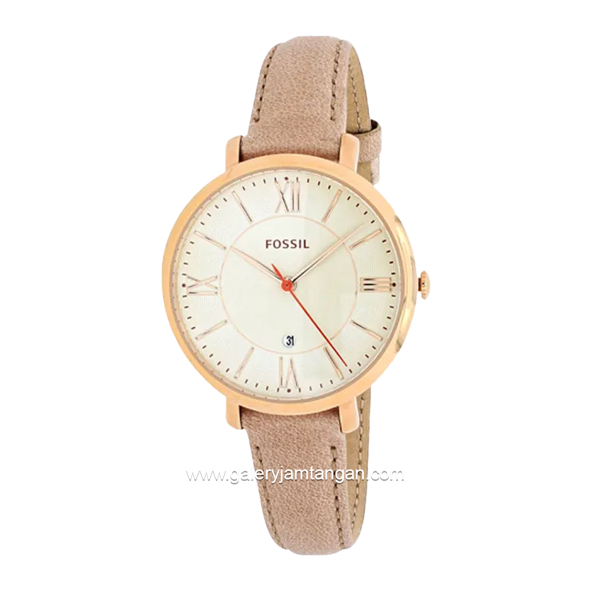 Fossil ES3487 Cream Rose Gold Leather Strap
