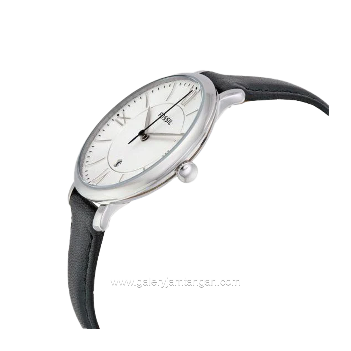 Fossil ES3972 Black Silver Leather Strap