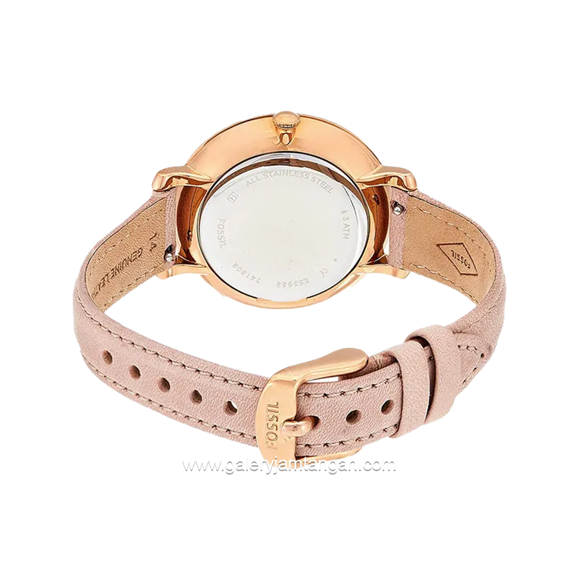 Fossil ES3988 Pink Rose Gold Leather Strap
